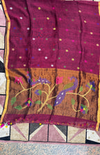 Pure Jayshree Linen Saree (Maroon)
