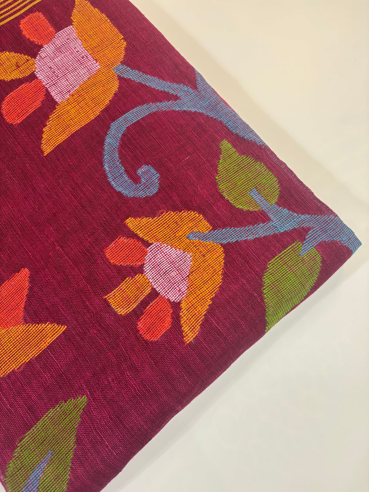 Pure Jayshree Linen Saree (Red)