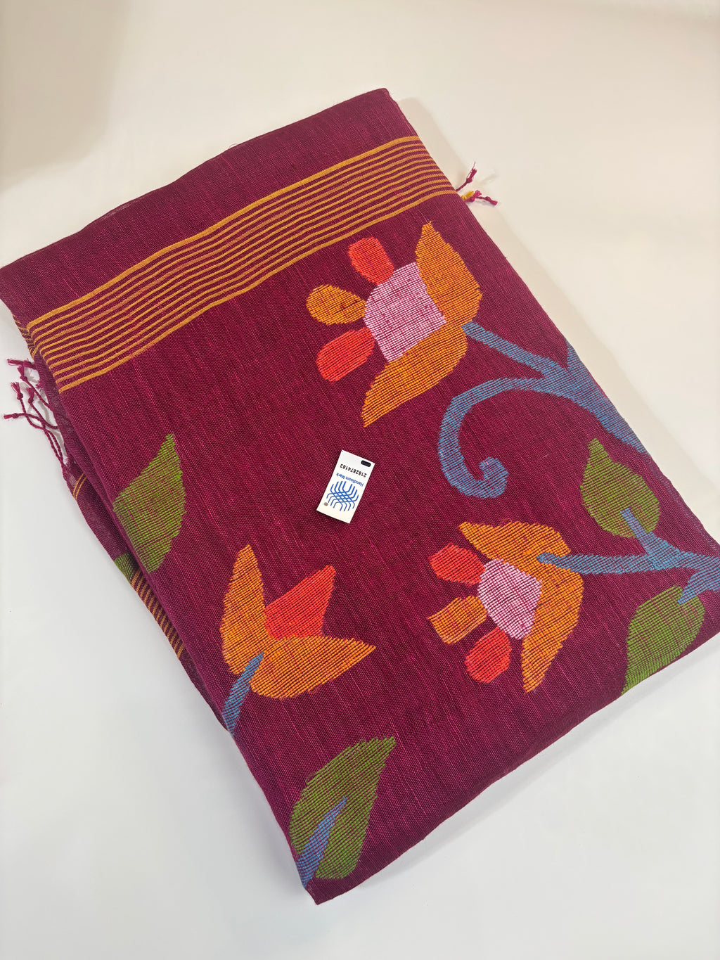 Pure Jayshree Linen Saree (Red)