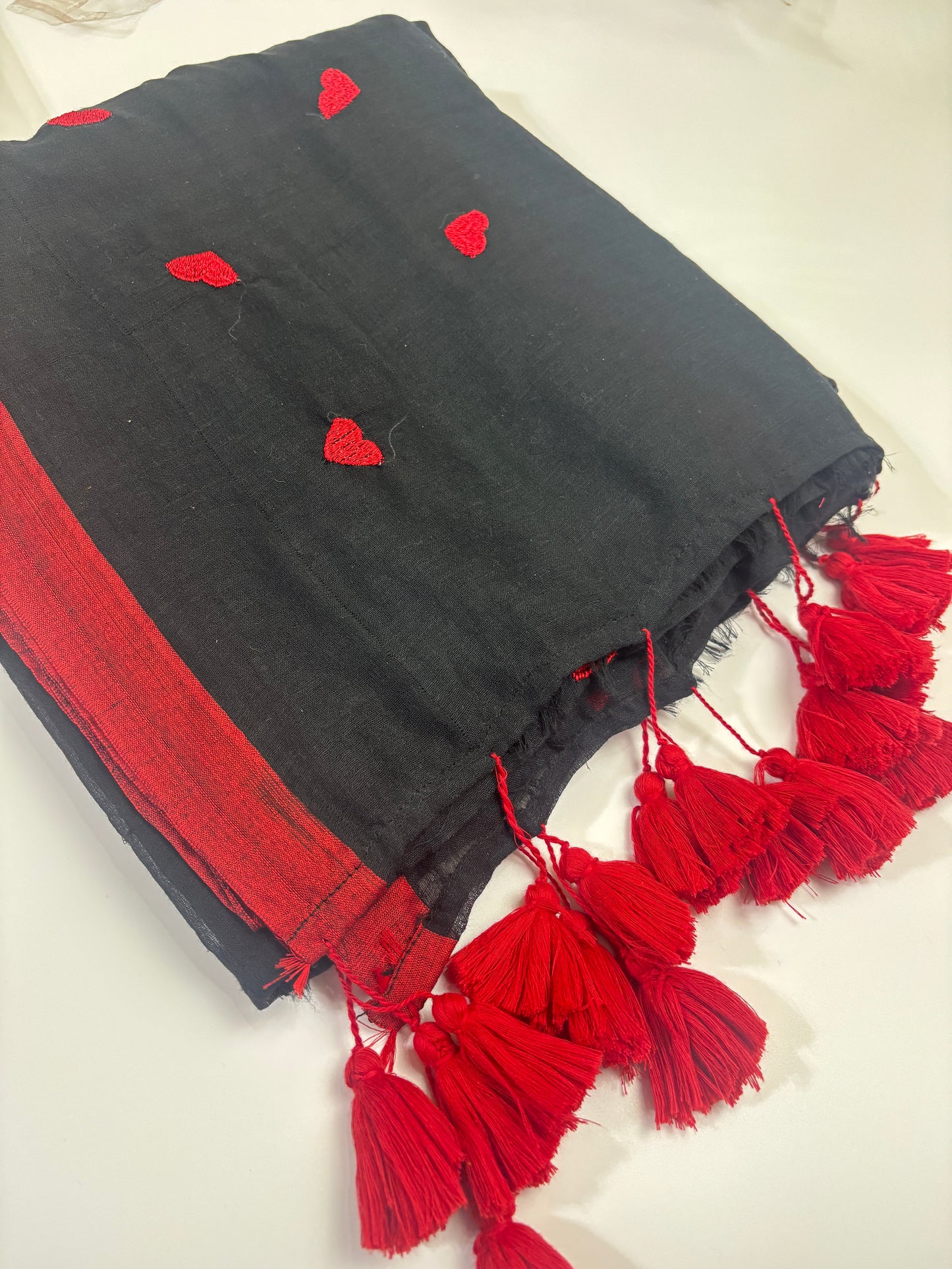 Pure 120 Count Mul Cotton Saree (Black)