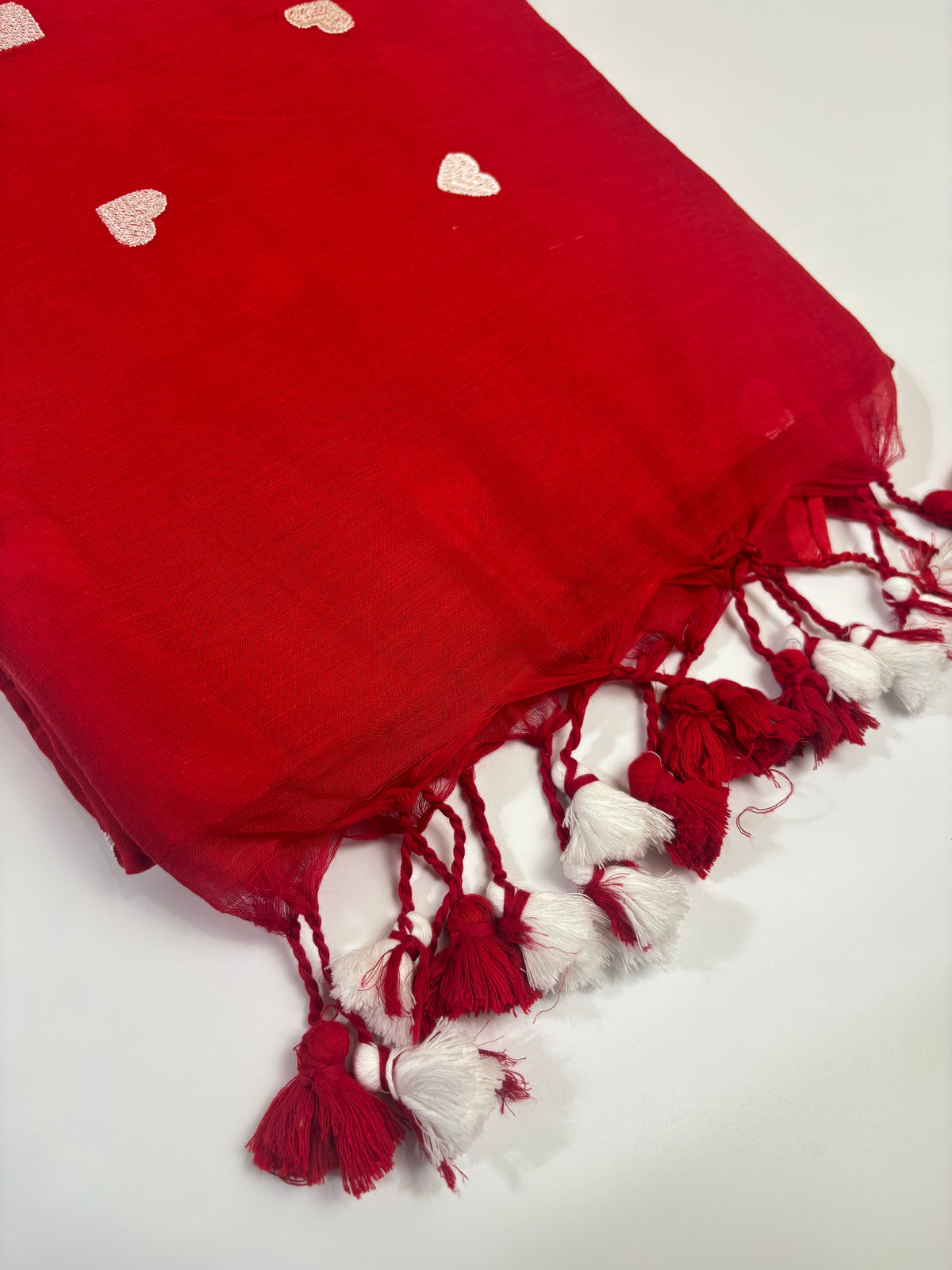 Pure 120 Count Mul Cotton Saree (Red)