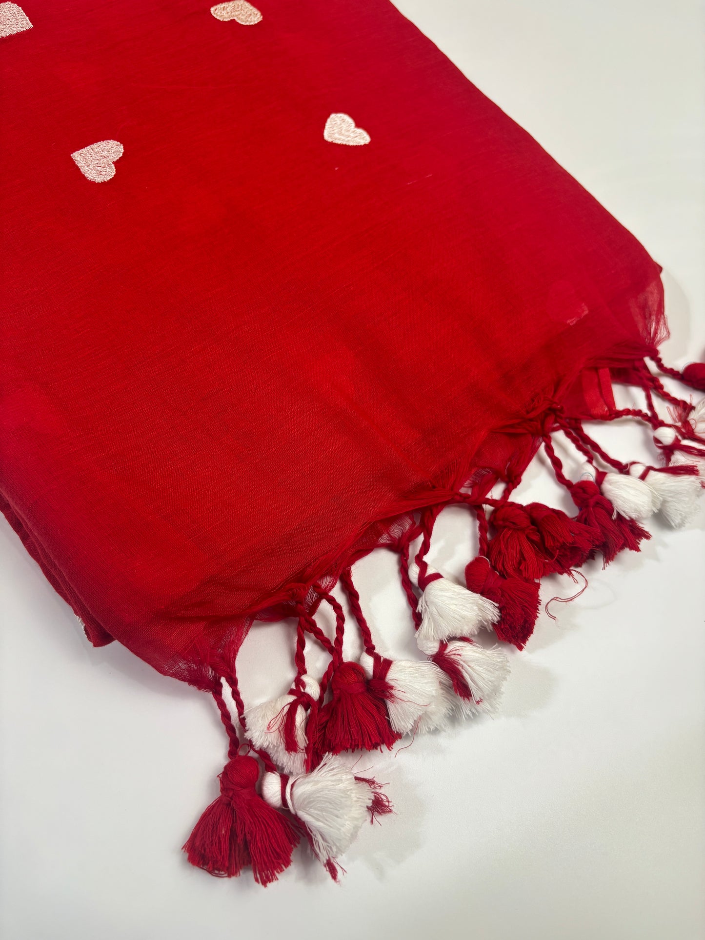 Pure 120 Count Mul Cotton Saree (Red)