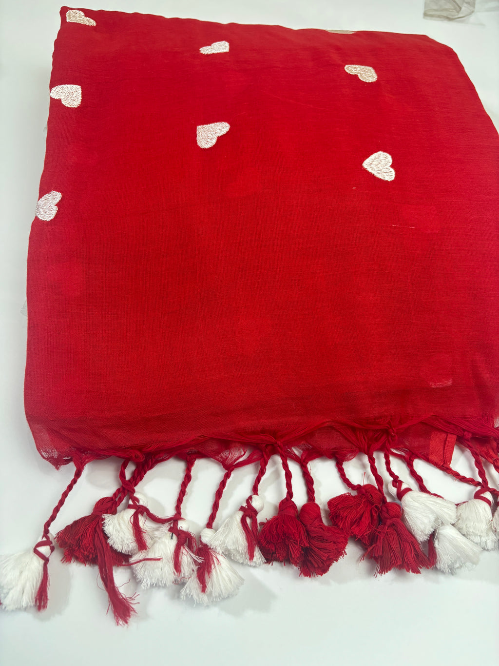 Pure 120 Count Mul Cotton Saree (Red)