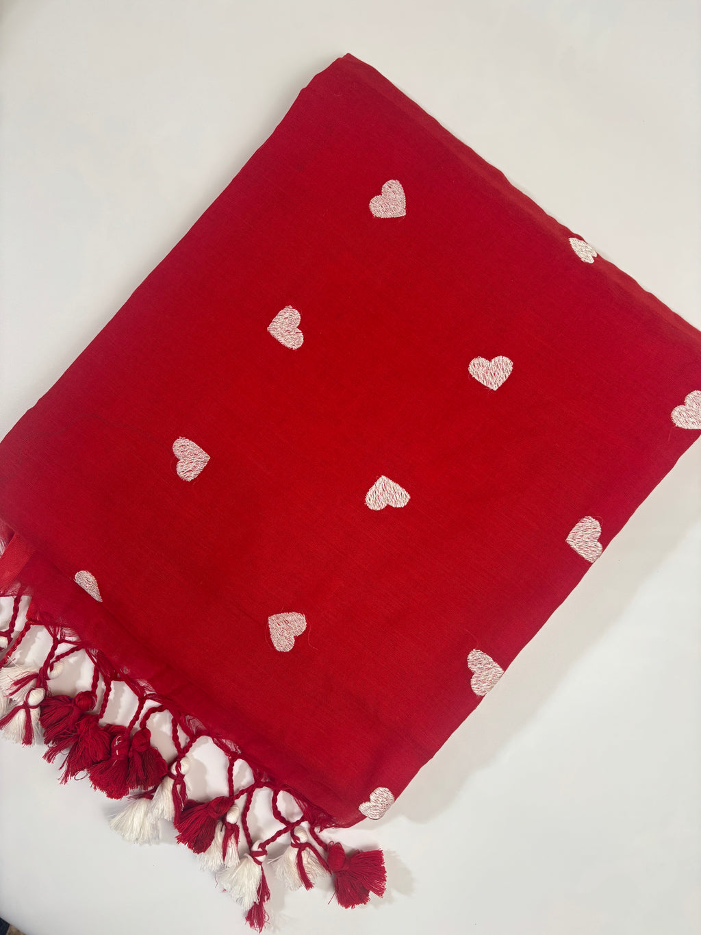 Pure 120 Count Mul Cotton Saree (Red)