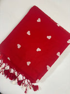 Pure 120 Count Mul Cotton Saree (Red)