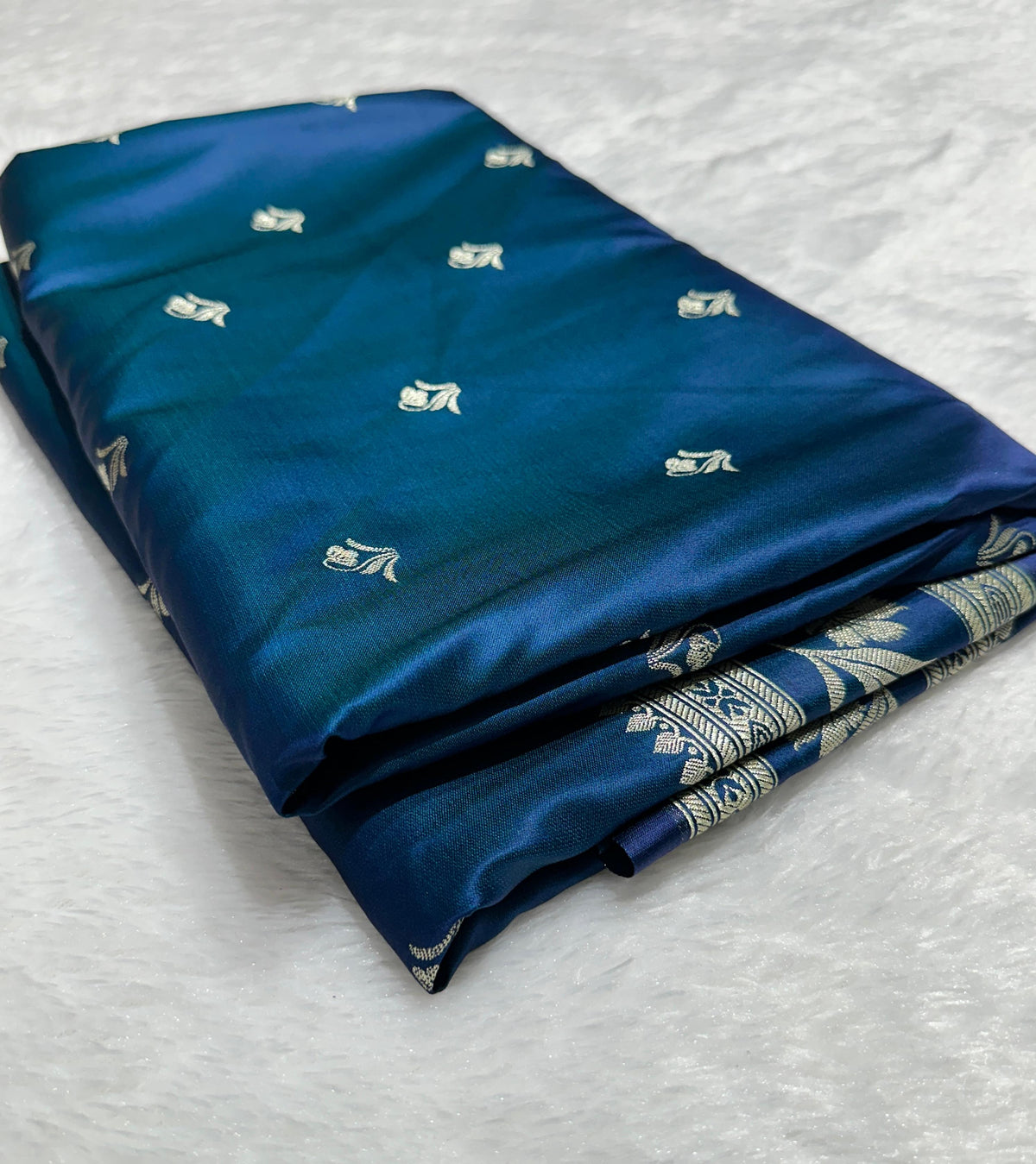 Pure Mashru Silk Saree with Zari Boarder (Blue)