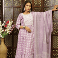 Jaipuri Cotton Anarkali Kurta Pant Set
