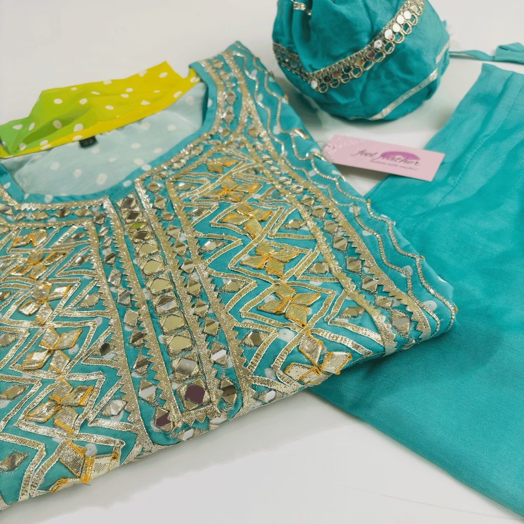 Jaipuri Gotta Patti Kaftan Kurta Set