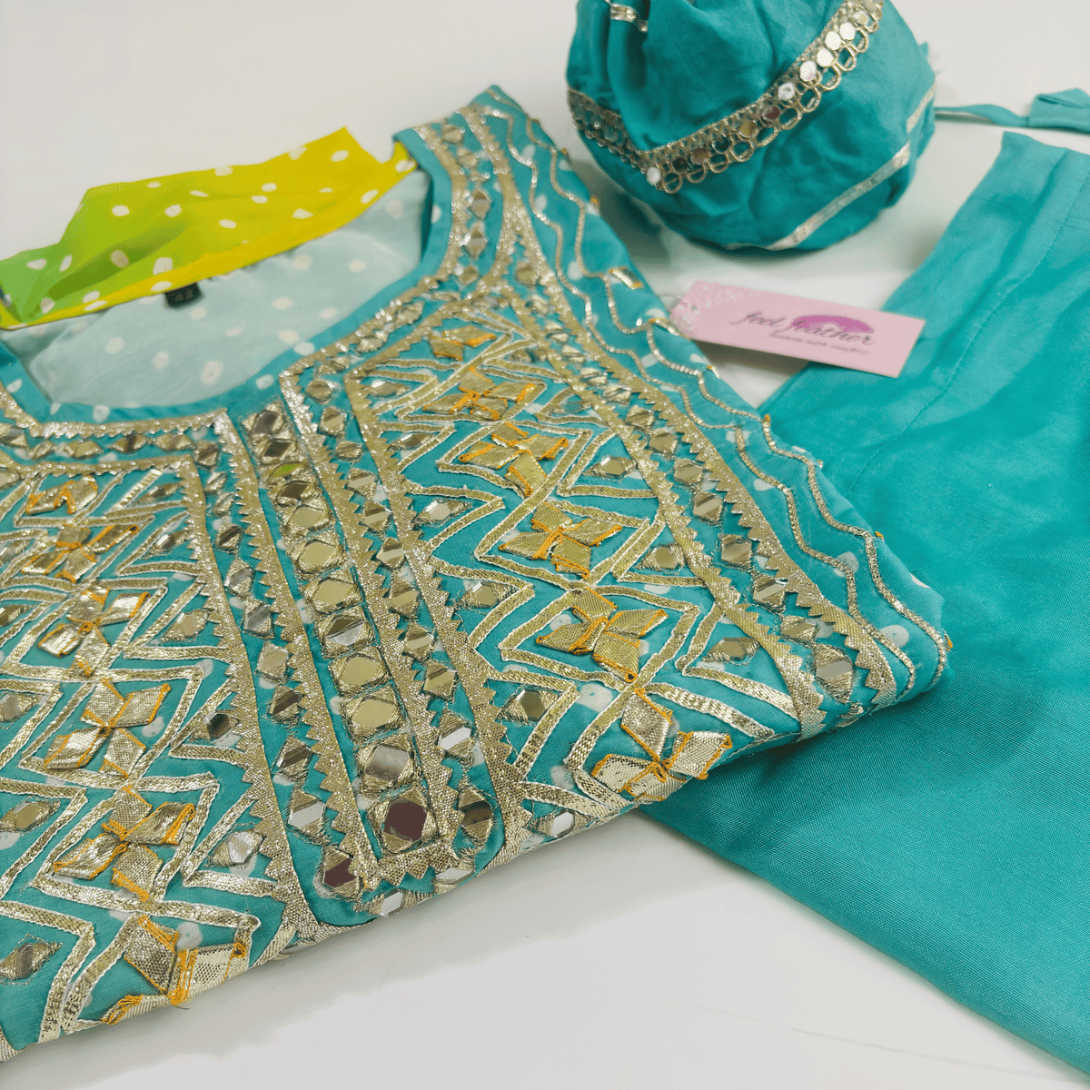 Jaipuri Gotta Patti Kaftan Kurta Set