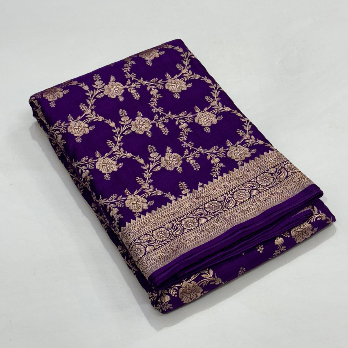 Purple Pure Mashru Silk Saree With Jaal Weaving