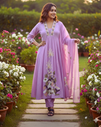 Lavender Anarkali Kurta Set