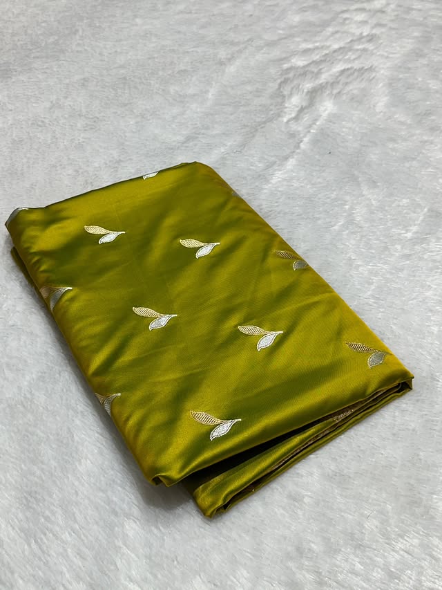 Mehndi Green Pure Mashru Silk Saree with Sona Rupa Zari Weaving