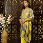Yellow Kaftan Kurta Set