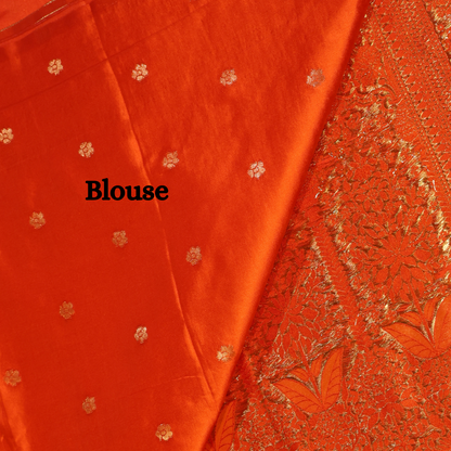 Mashru Silk Saree (Orange)
