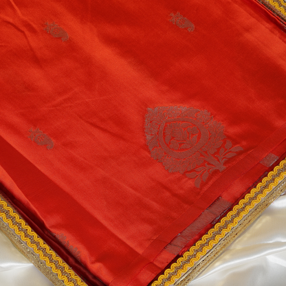 Orange Raw Mango Silk Saree