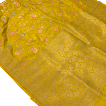 Premium Yellow Katan Silk Saree