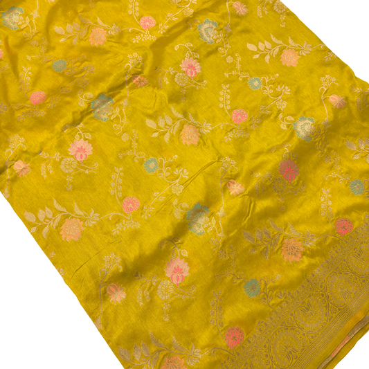 Premium Yellow Katan Silk Saree
