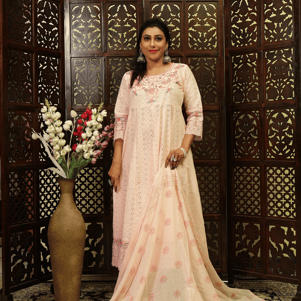 Pink Anarkali Kurta Set