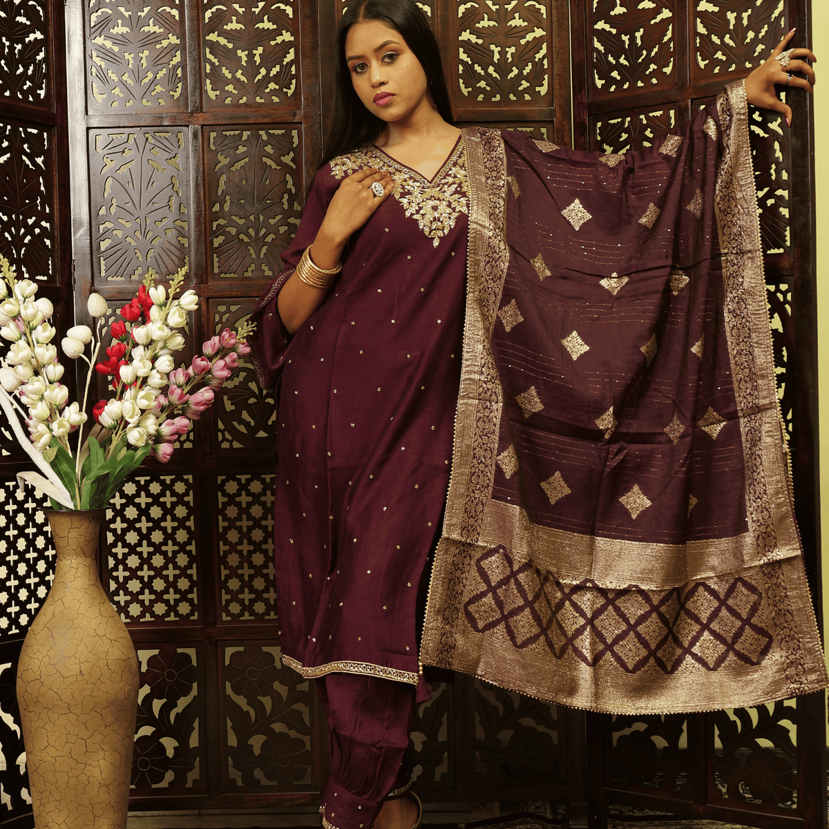 Purple Kurta Set for Women