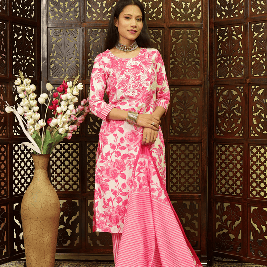 Pure Jaipuri Cotton Kurta Pant Set