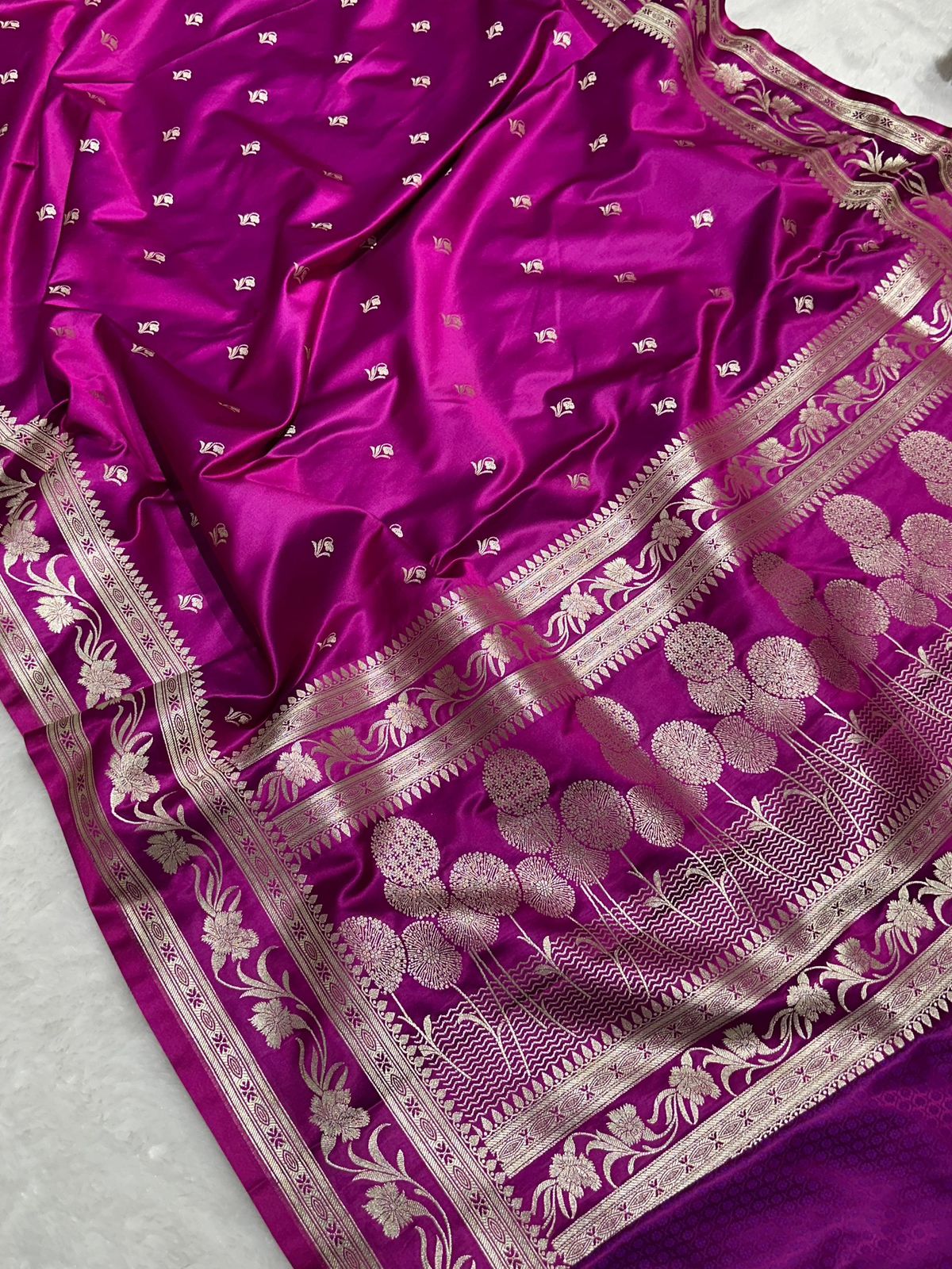 Pure Mashru Katan Silk Saree with Zari Weaving