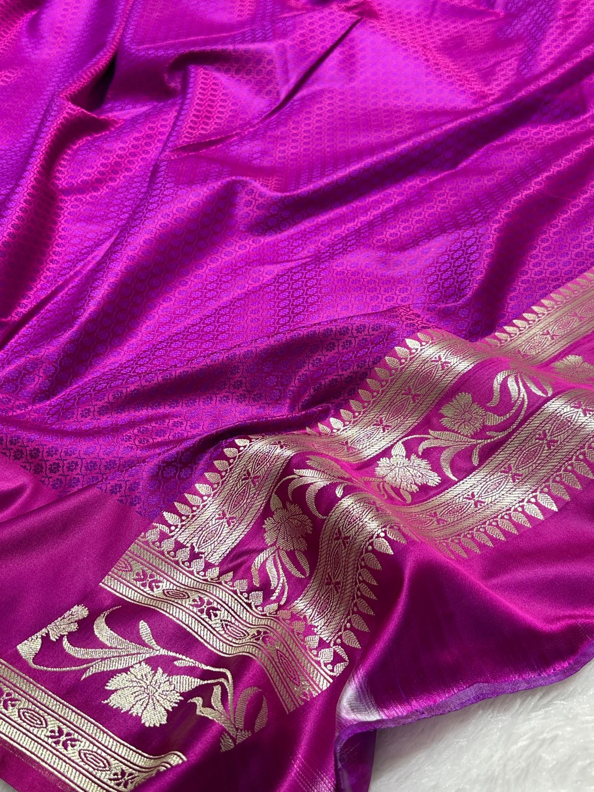 Pure Mashru Katan Silk Saree with Zari Weaving