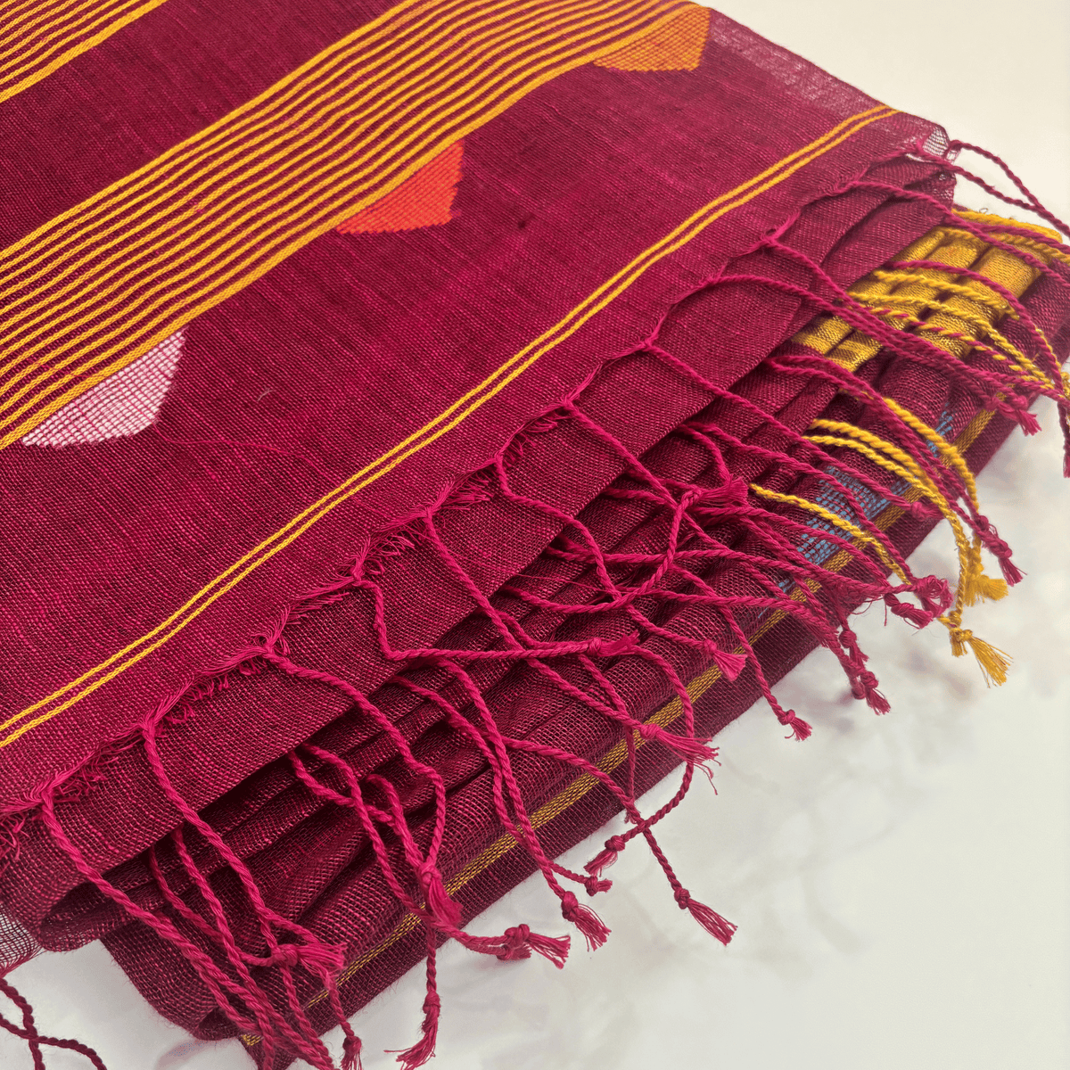 Pure Jayshree Linen Saree (Red)