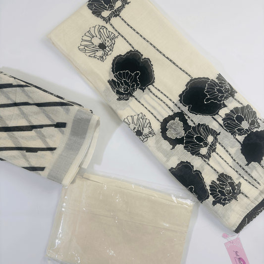 Pure Linen Cotton Kantha Embroidery Suit