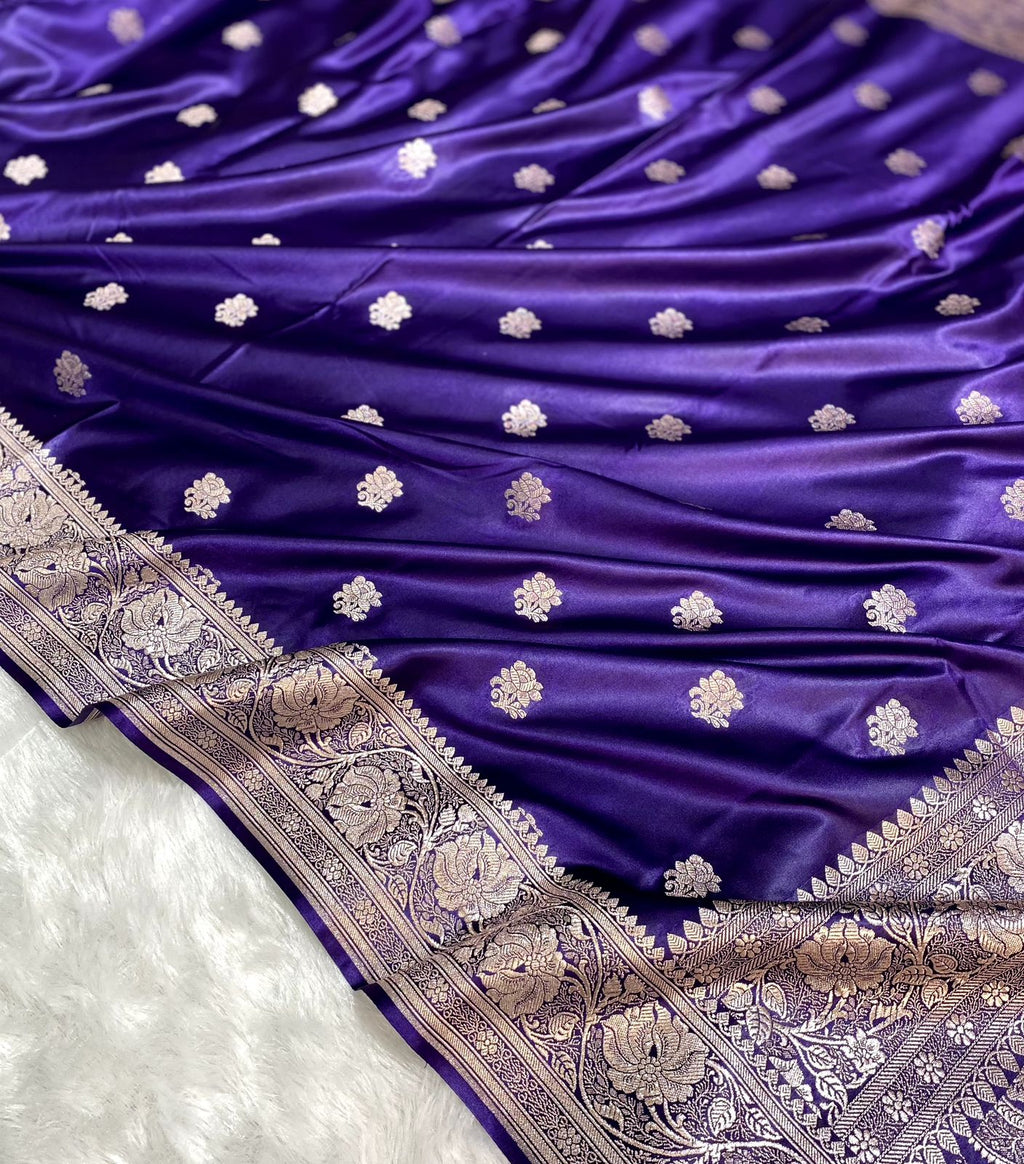 Pure Banarsi Silk Saree with Rose Weaving