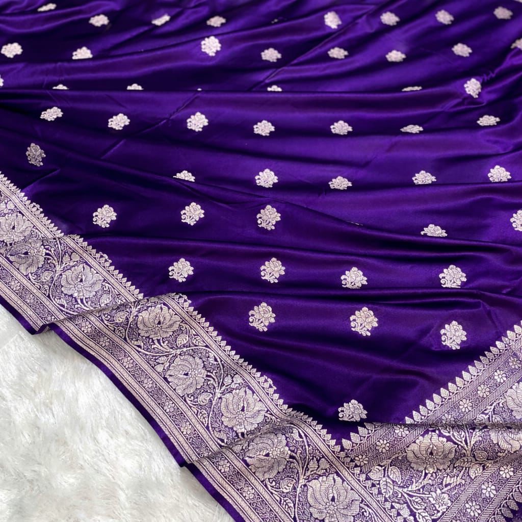 Pure Banarasi Silk Saree with Rose Weaving