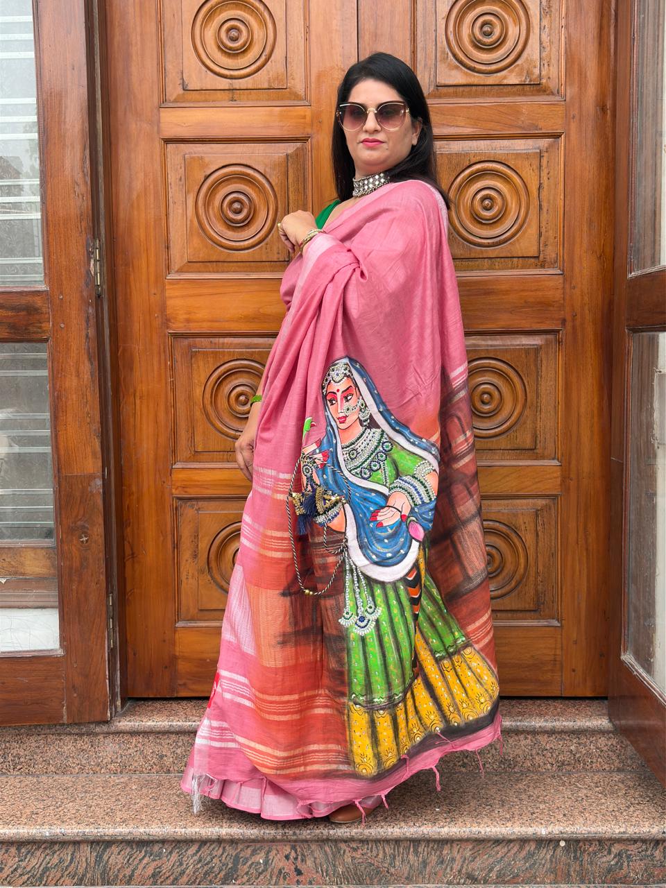 Rani Padmavati-themed hand-painted saree