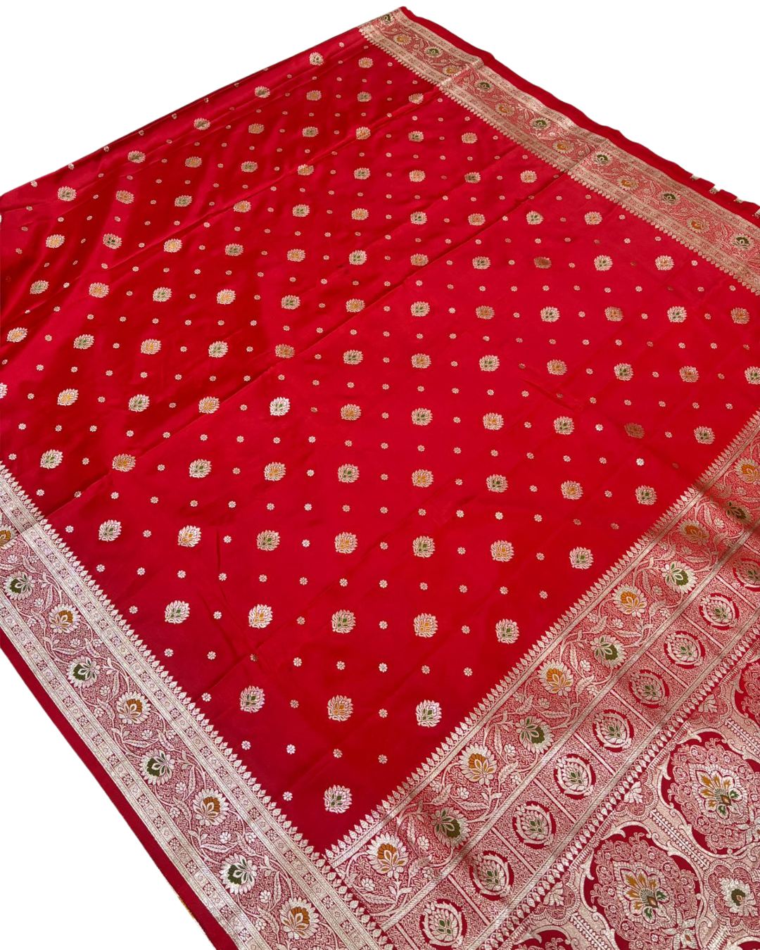 Red & Golden Botti Banarasi Saree