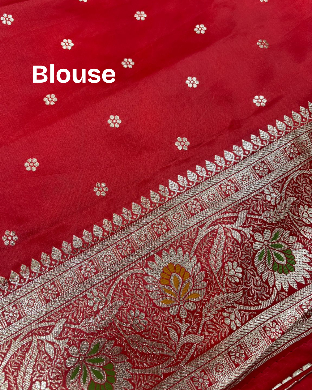 Red & Golden Botti Banarasi Saree