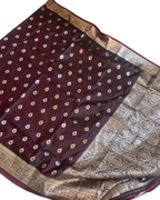 Dark Maroon Banarasi Saree