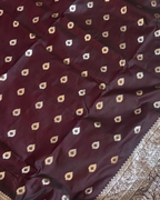 Dark Maroon Banarasi Saree
