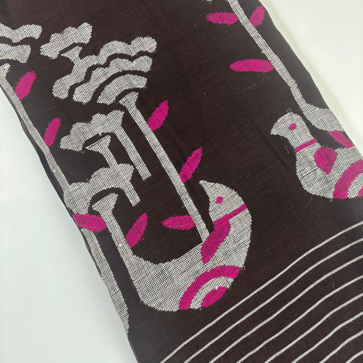 Pure Jayshree Linen Saree (Brown)