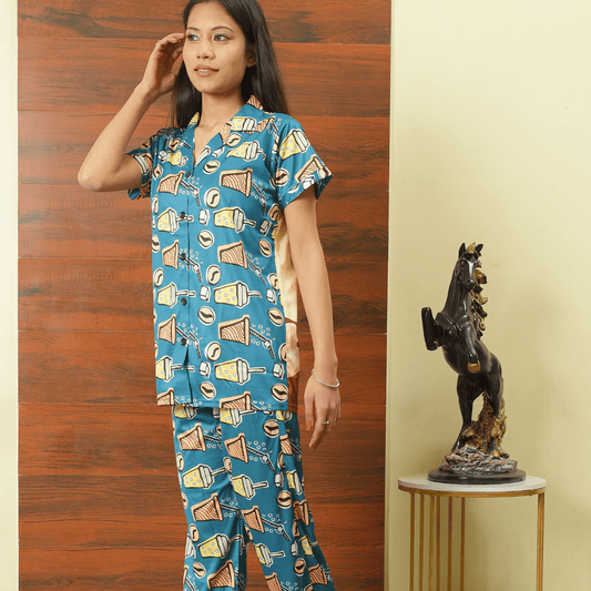 Blue Night Suit For Women