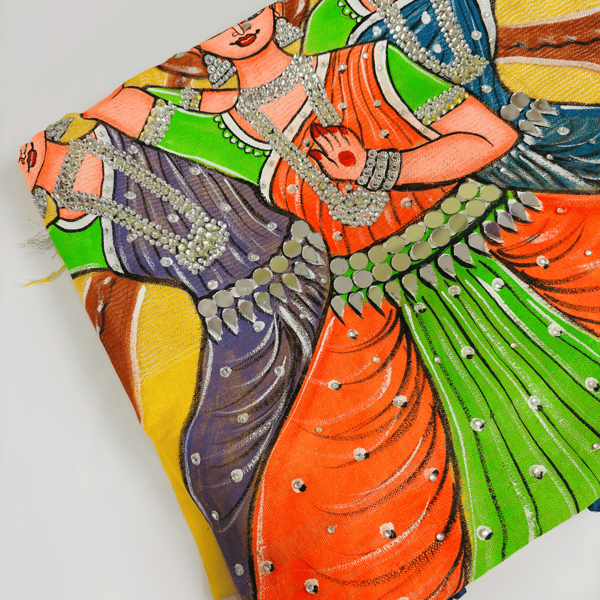 Yellow Hand Painting Saree