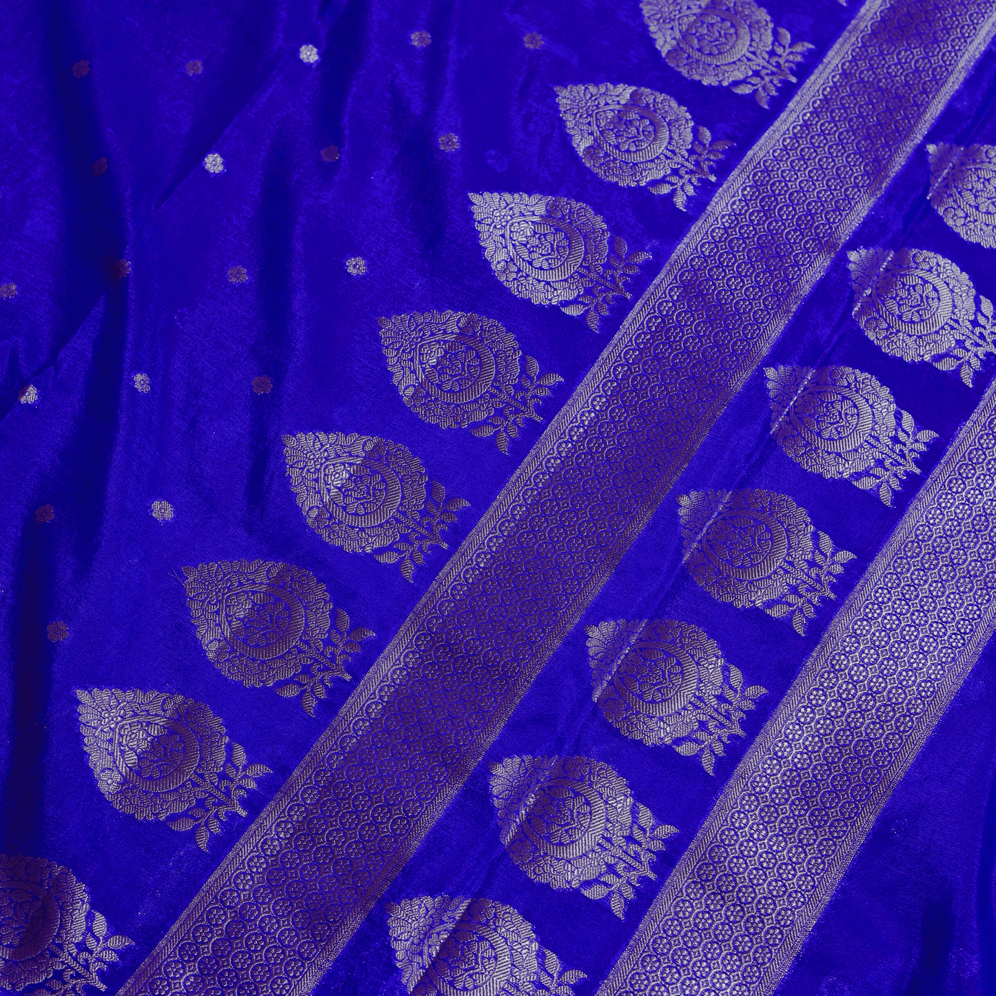 Blue Raw Mango Silk Saree