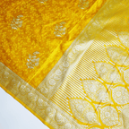 Yellow Banarasi Mashru Satin Silk Saree