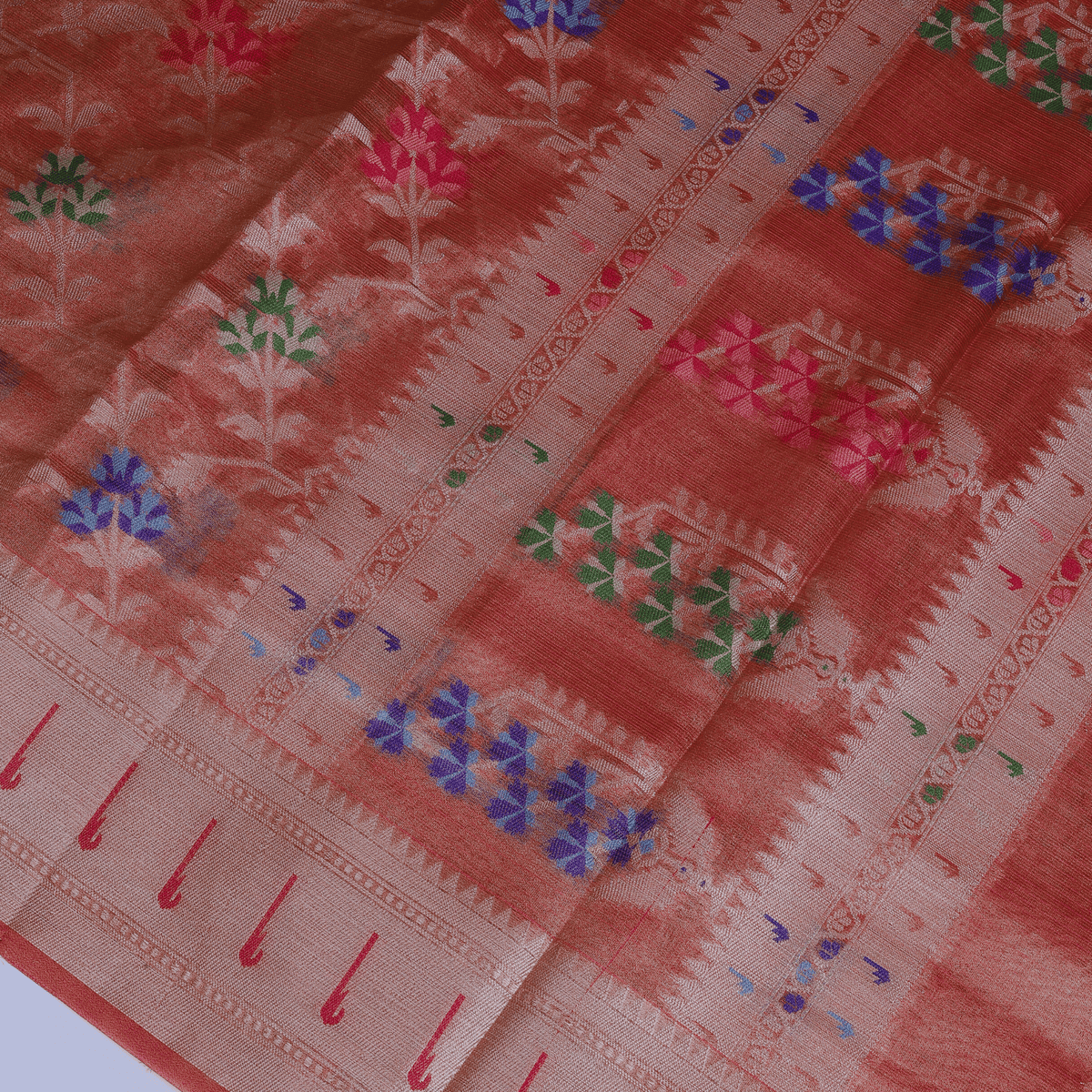 Rose Gold Tissue Banarasi Silk Saree