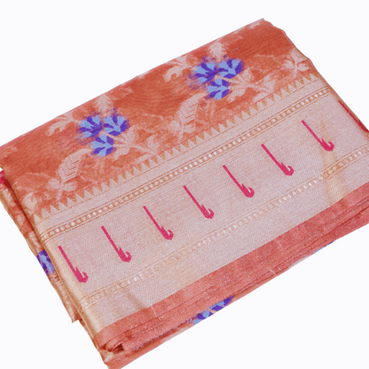 Rose Gold Tissue Banarasi Silk Saree