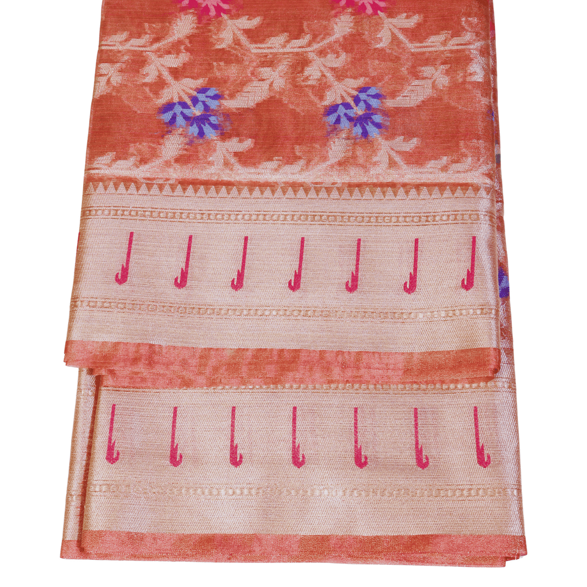 Rose Gold Tissue Banarasi Silk Saree