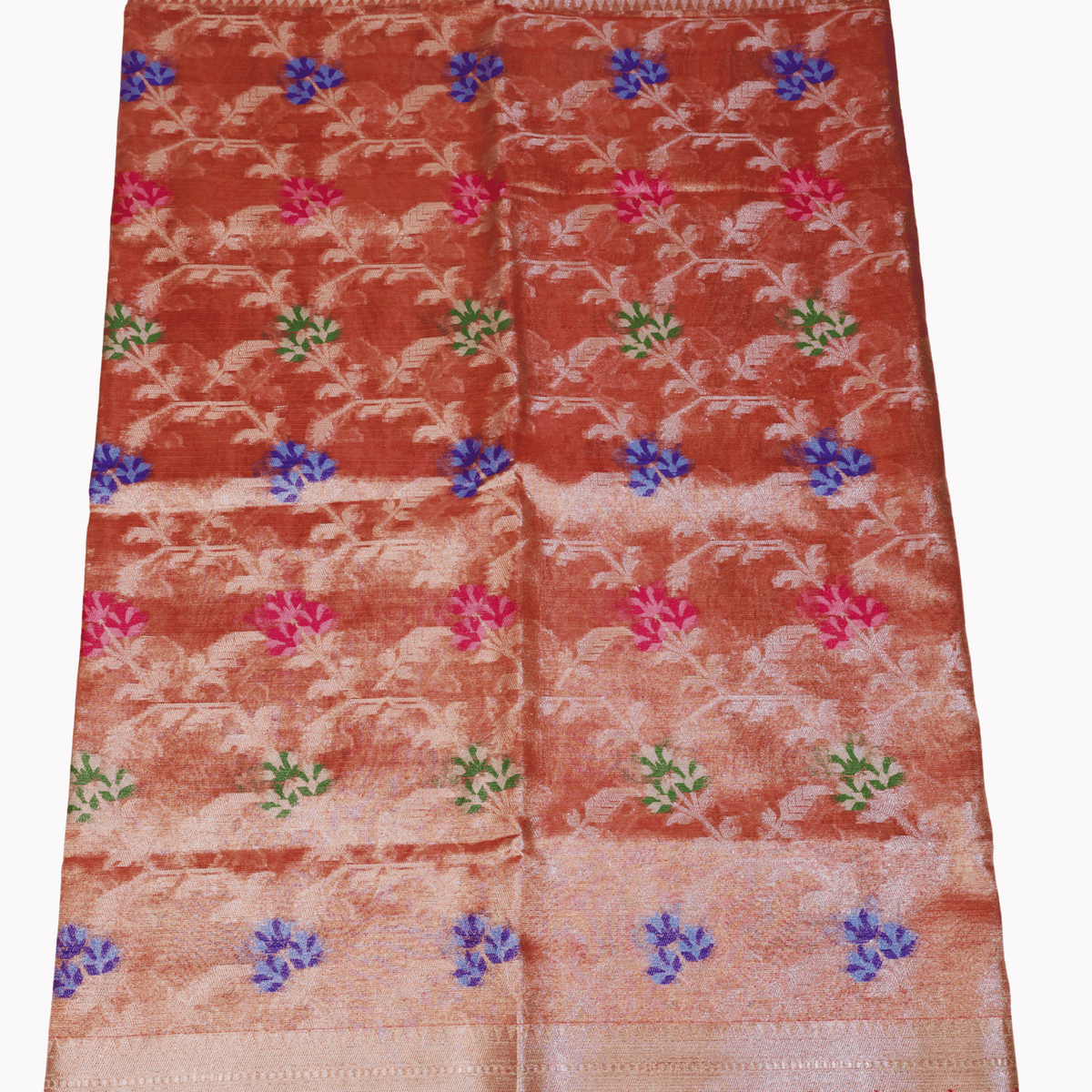 Rose Gold Tissue Banarasi Silk Saree