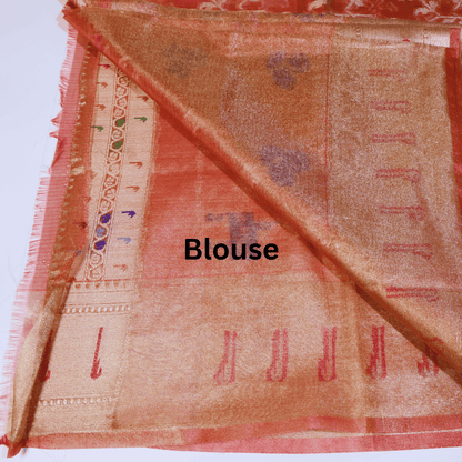 Rose Gold Tissue Banarasi Silk Saree