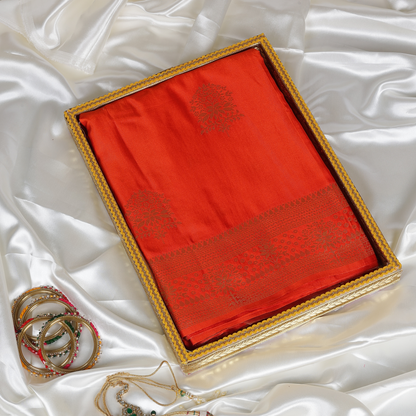 Mashru Silk Saree (Orange)