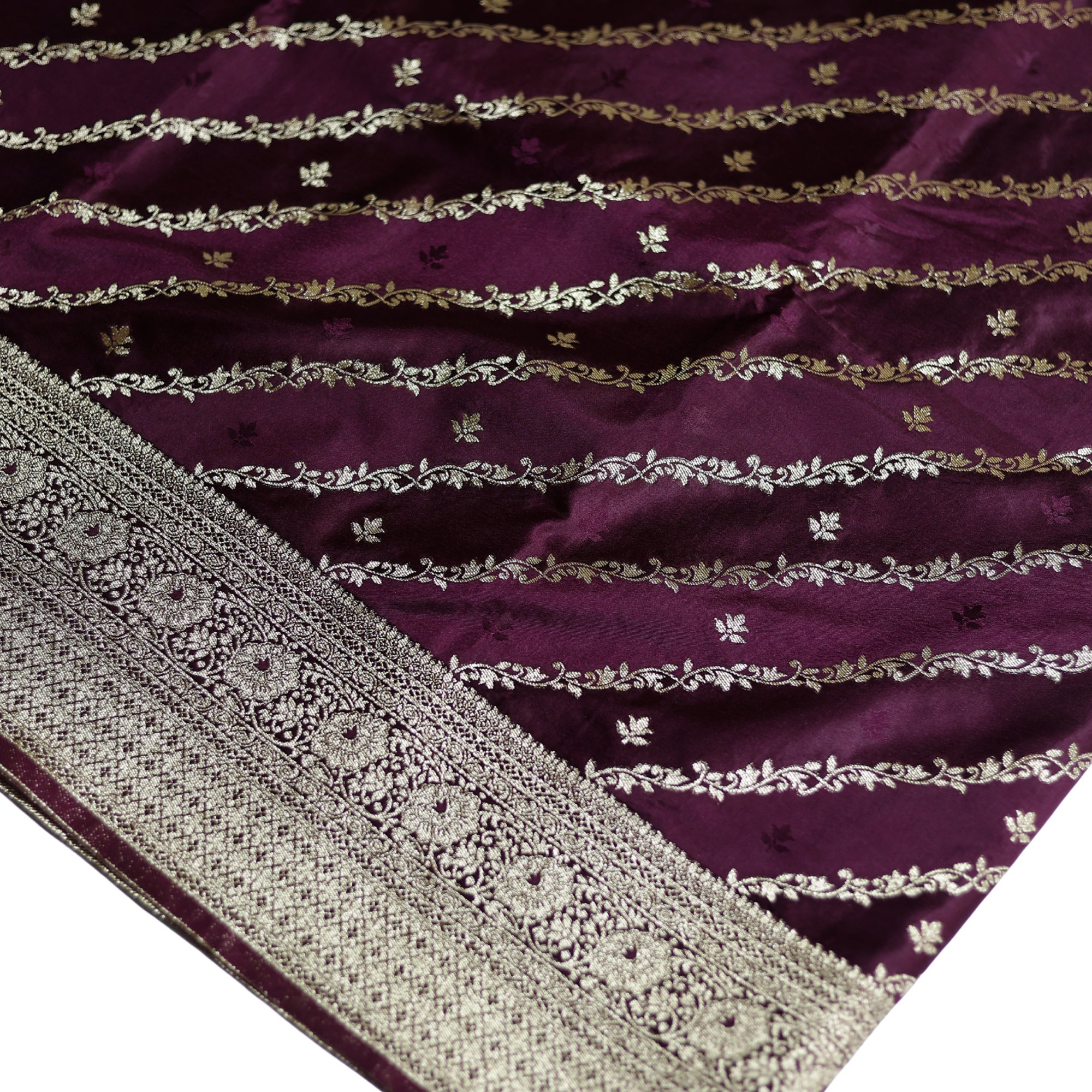 Pure Banarasi Mashru Silk Saree (Maroon)