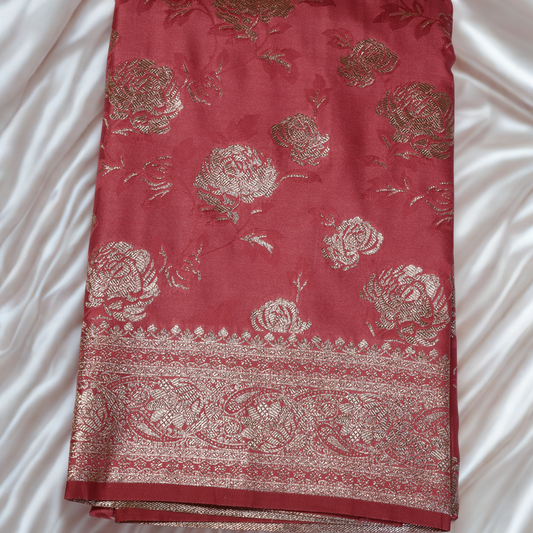 Mashru Silk Saree with Zari Weaving