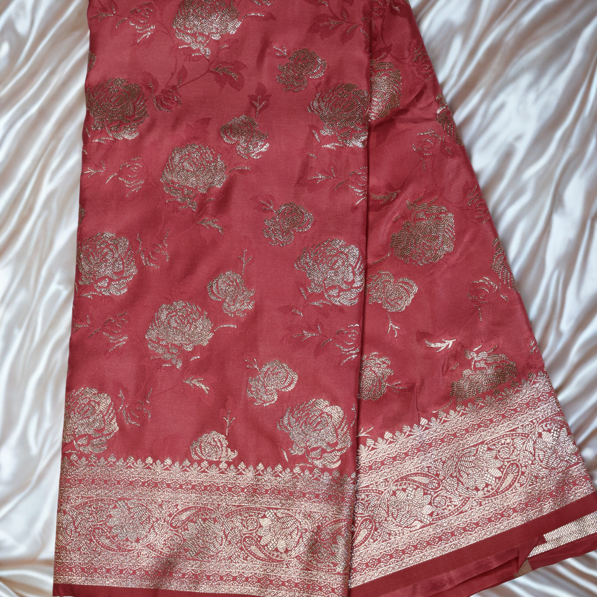 Mashru Silk Saree with Zari Weaving