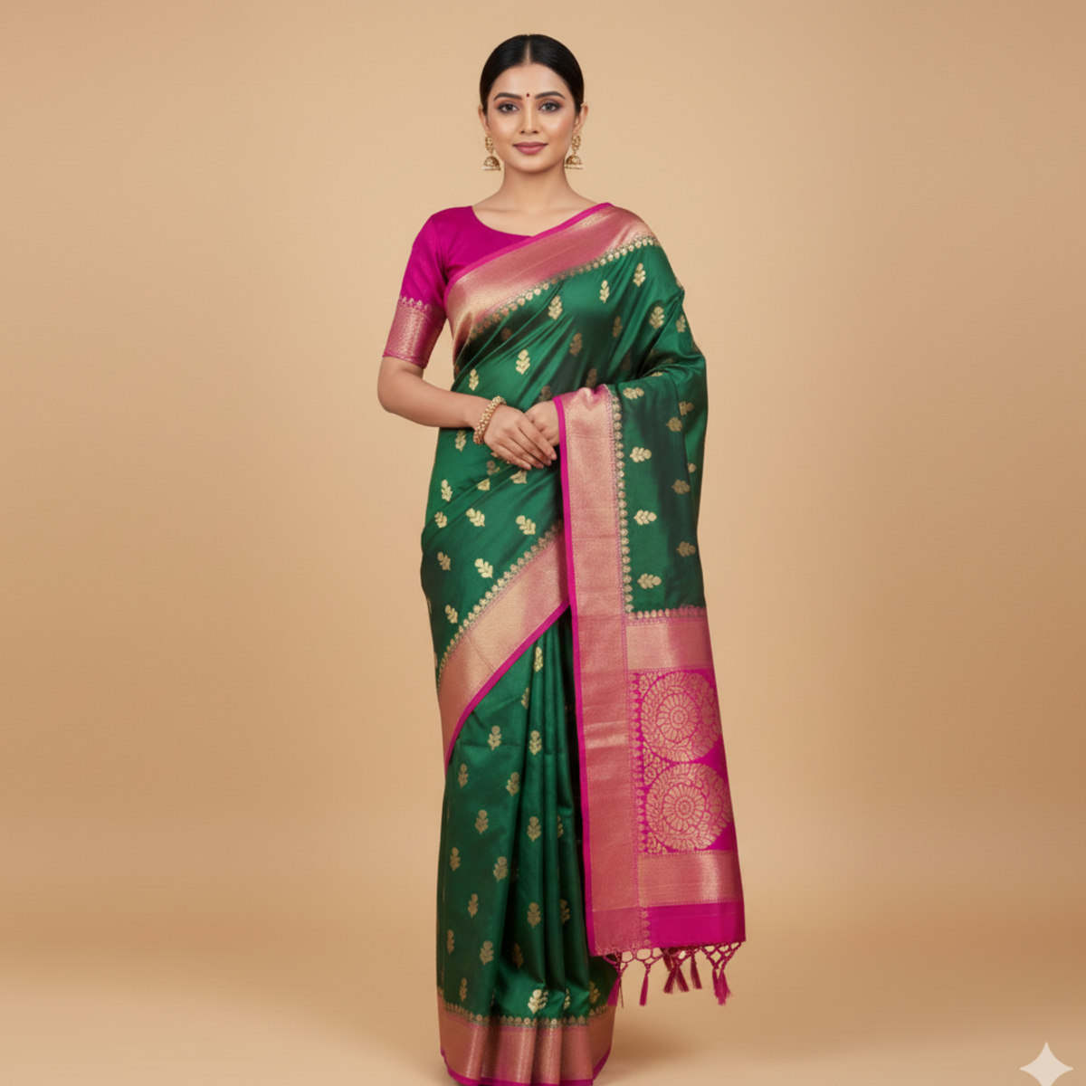 Green Banarasi Silk Saree